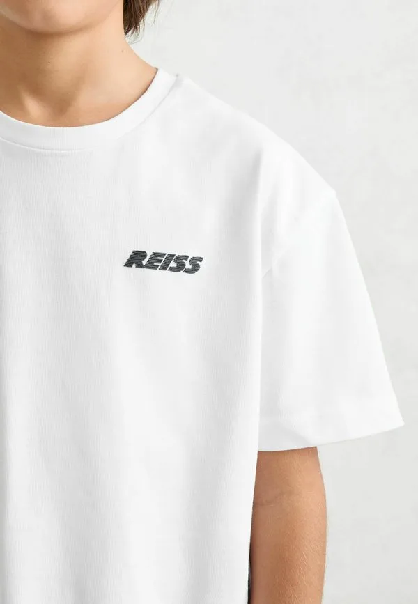 Футболка с круглым вырезом и логотипом Reiss, White — фото 3