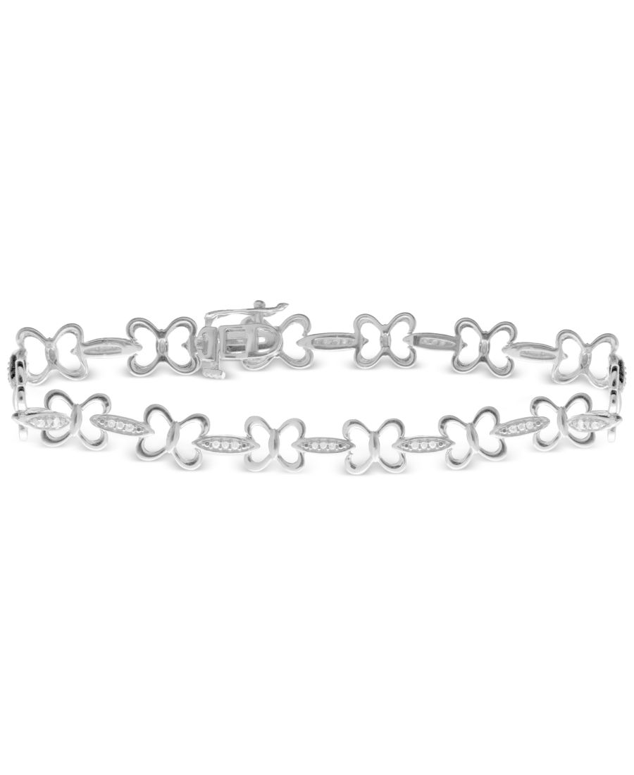 

Браслет Бабочка с бриллиантами (1/6 карата) из стерлингового серебра Macy's, Sterling Silver