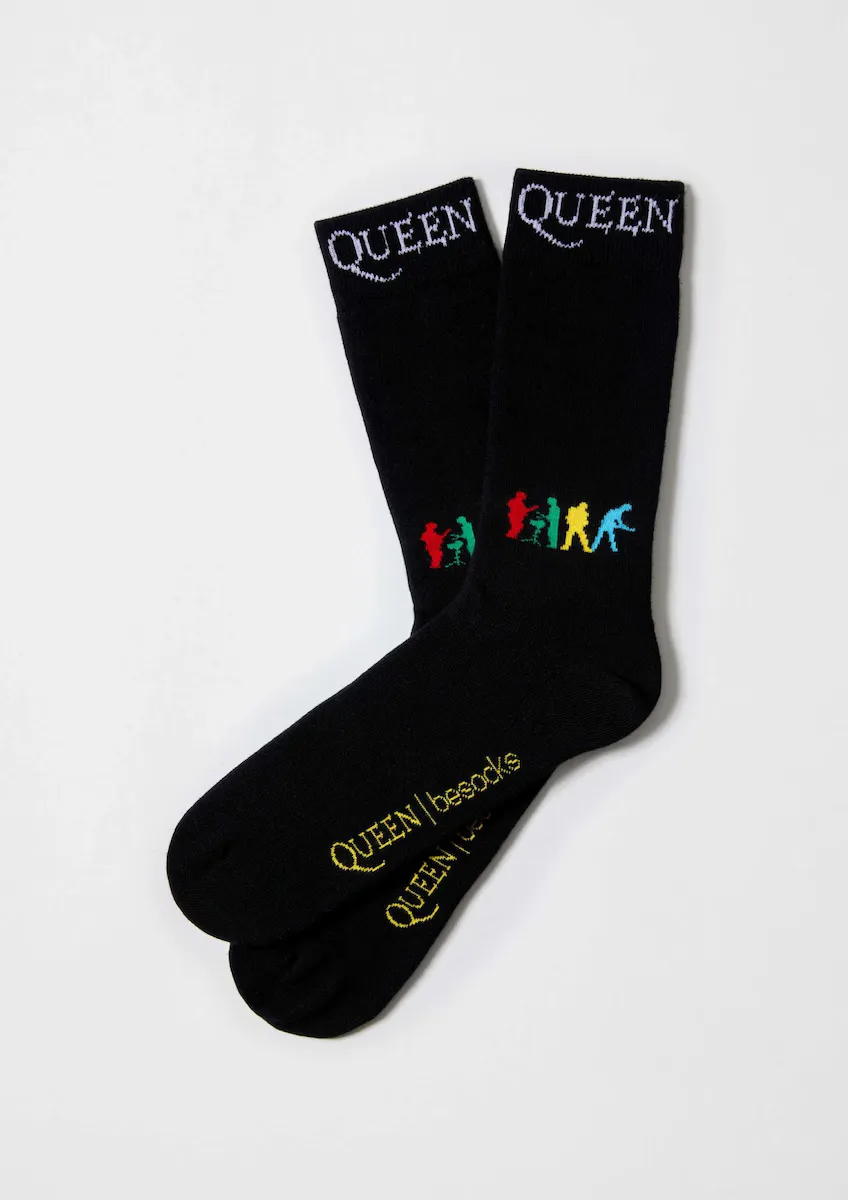 

Высокие носки унисекс Queen из органического хлопка черного цвета Besocks, чёрный