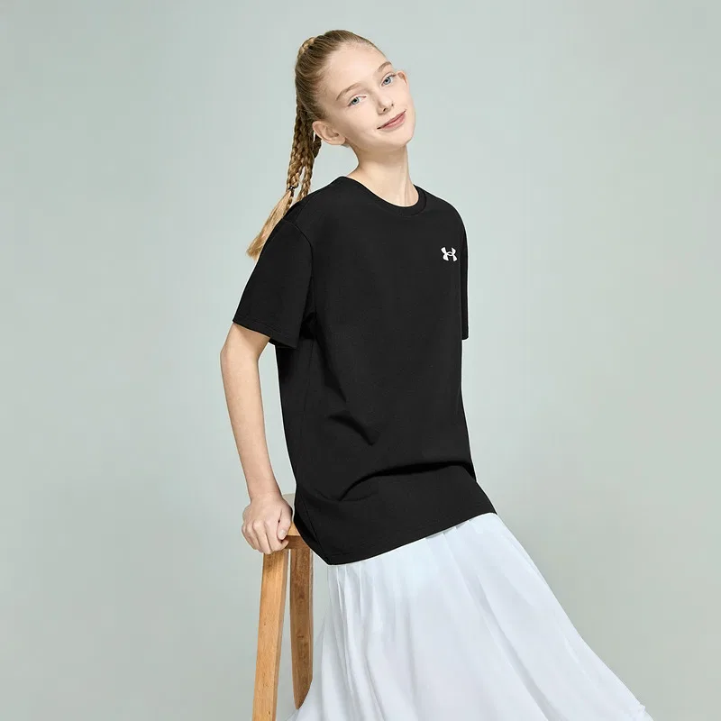 Детская футболка с круглым вырезом, средней растяжимости Under Armour, Black — фото 4