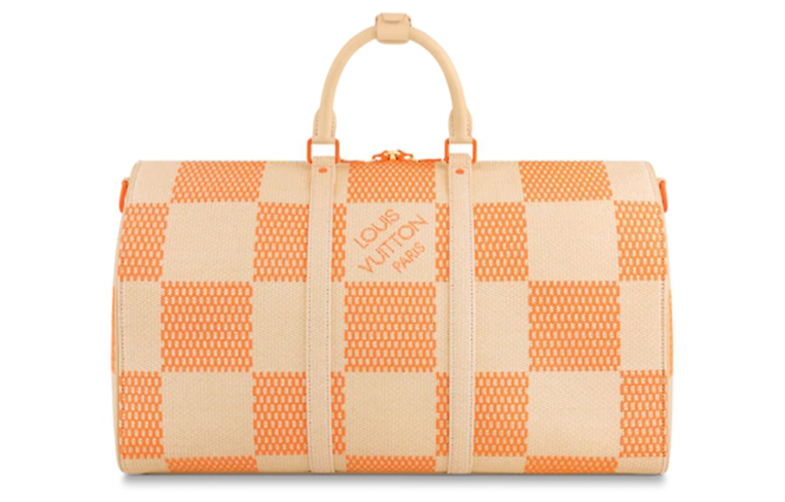

LOUIS VUITTON Кожаная дорожная сумка Keepall Bandouliere 50 Orange