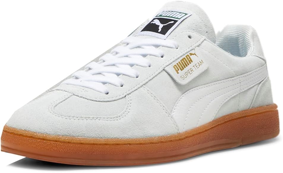Мужские кроссовки PUMA Super Team из замши с шнуровкой, повседневные - серые — фото 2