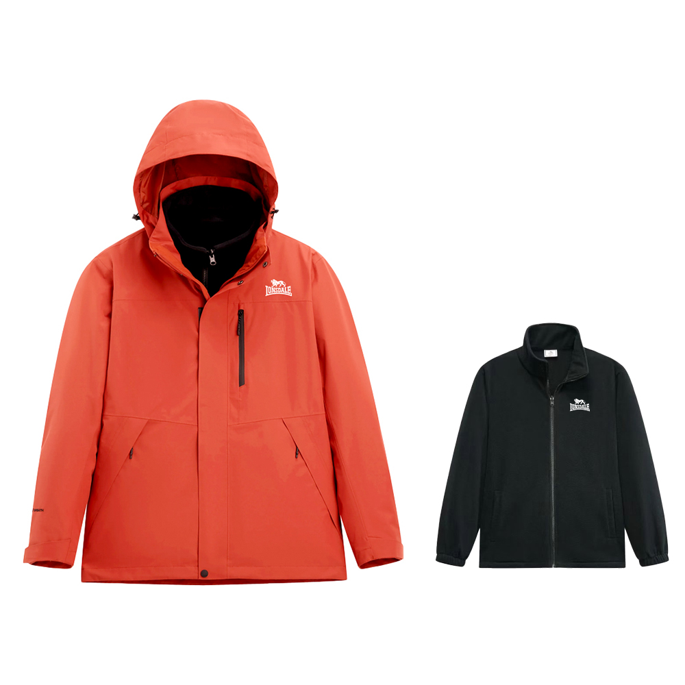 

LONSDALE Ветровка утепленная непромокаемая непродуваемая унисекс для походов, Rosefinch Red (3-in-1)