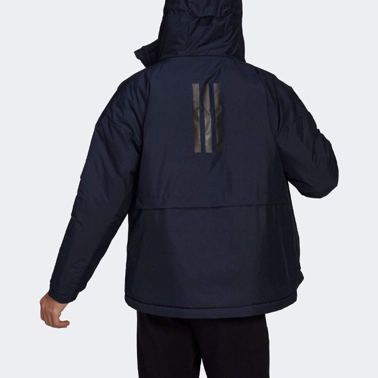 Стеганая куртка мужская темно-синяя Adidas, темно-синий — фото 3
