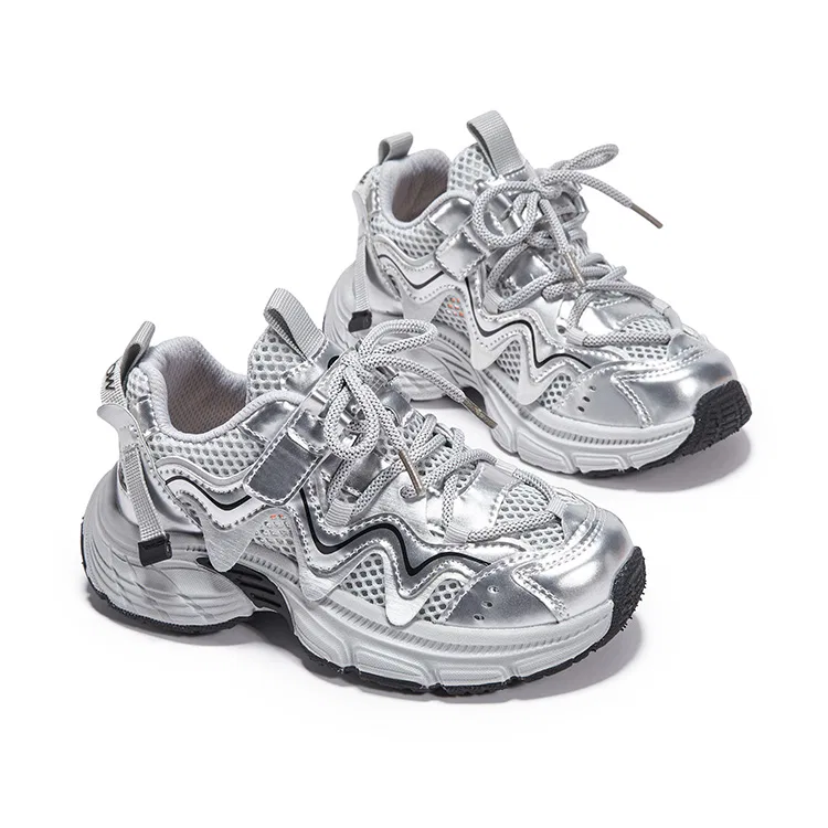 Кроссовки 7 PE Casual Shoes Silver Gray Kids' 7-PE, Silver Gray[Breathable Unlined Mesh] — фото 4