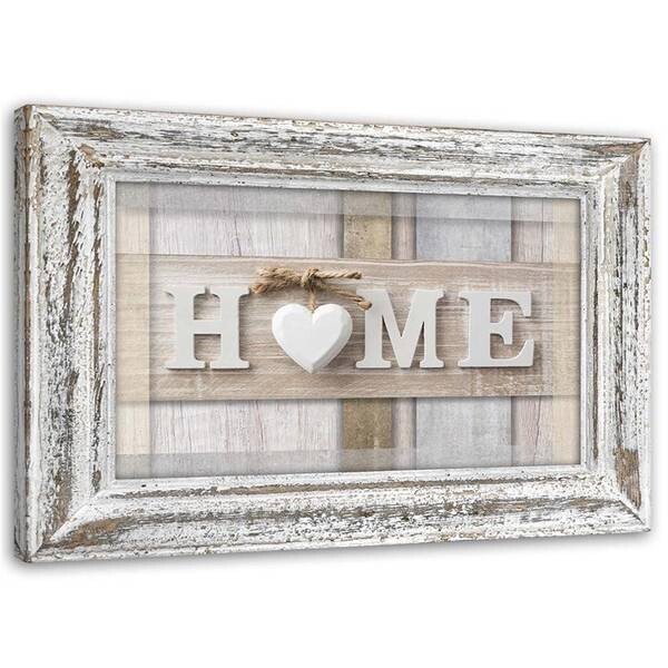 

Картины на холсте Feeby Haus Home Holz Herz Beige, бежевый