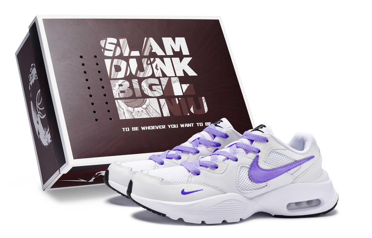 

Кроссовки Air Max Fusion для бега мужские с низким верхом белые/фиолетовые Nike