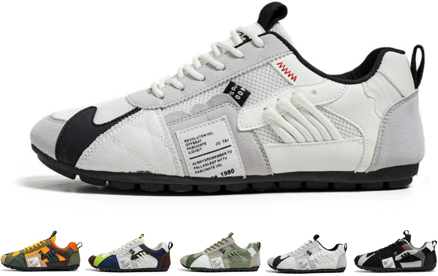 

Мужские ретро-кроссовки, дышащие, легкие, модные спортивные теннисные туфли, удобные повседневные прогулочные ботинки Macefil, белый/серый