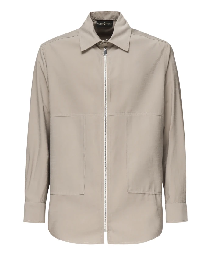 

Бежевая рубашка с застежкой-молнией спереди Giuliano Galiano, бежевый