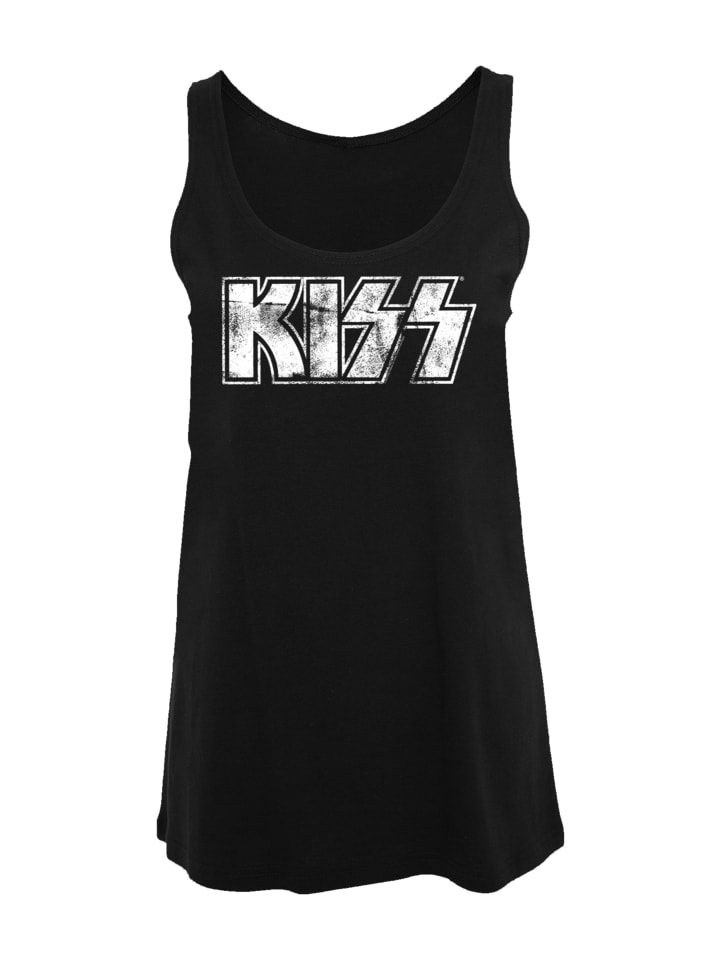 

F4NT4STIC Майка с винтажным логотипом рок-группы Kiss, черная