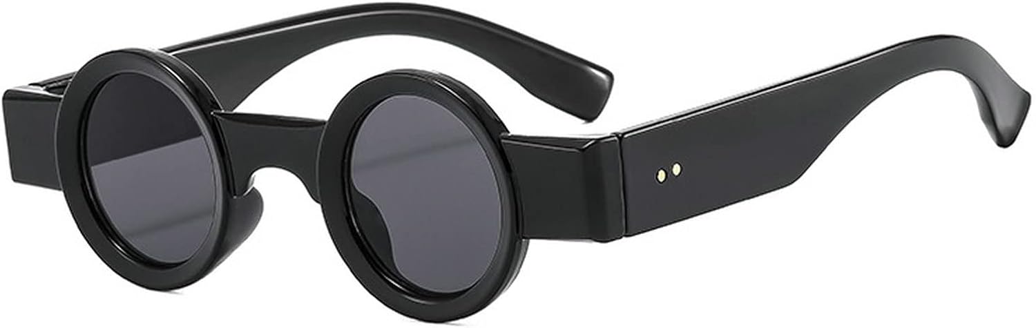 

Популярные модные маленькие круглые солнцезащитные очки для женщин в стиле ретро-панк, солнцезащитные очки UV400 для мужчин, прозрачные линзы Ocean, модные солнцезащитные очки с заклепками mincl, Black