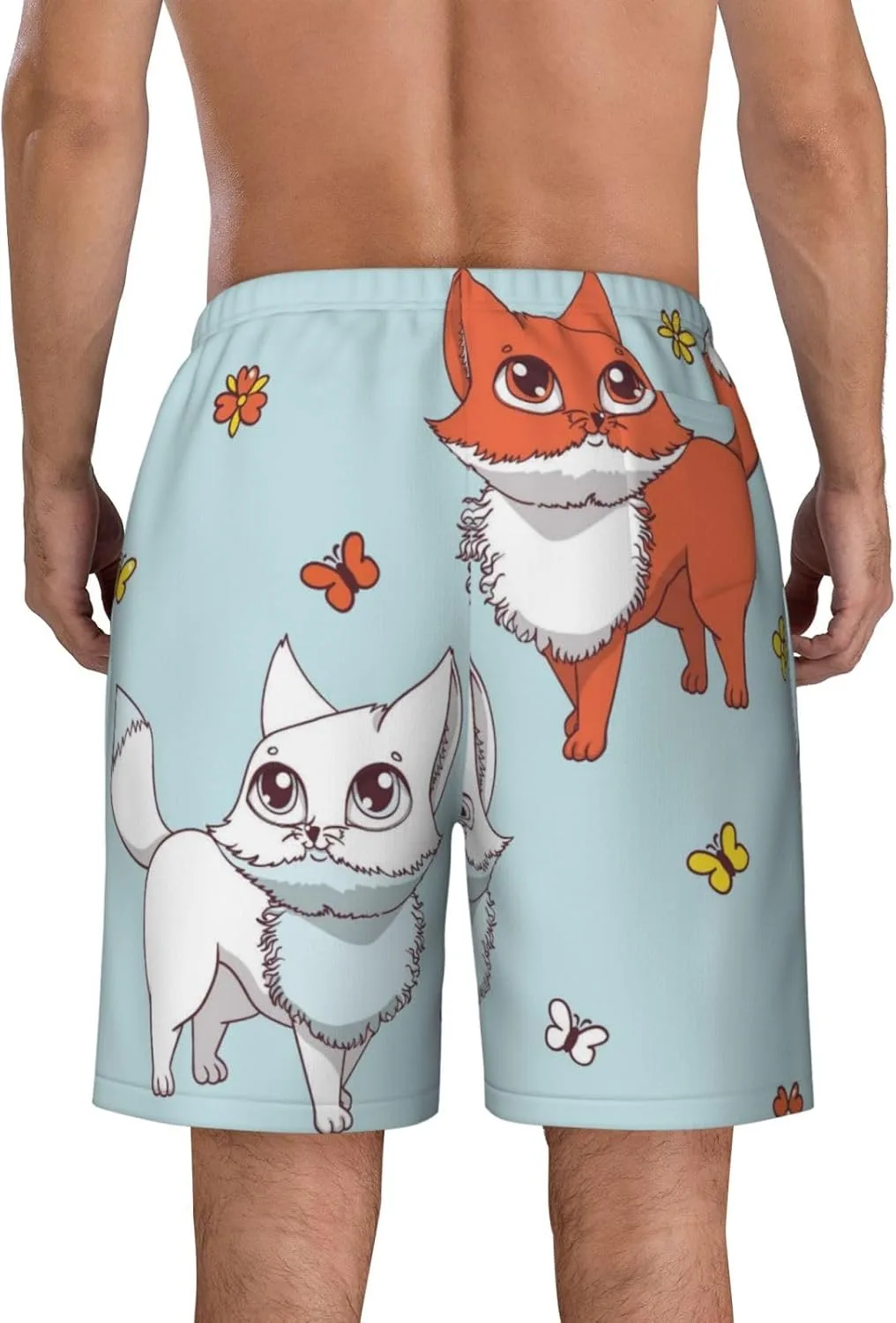 Мужские пляжные шорты Foxes, мужские плавки, пляжные шорты с карманами, купальники Generic, черный — фото 4