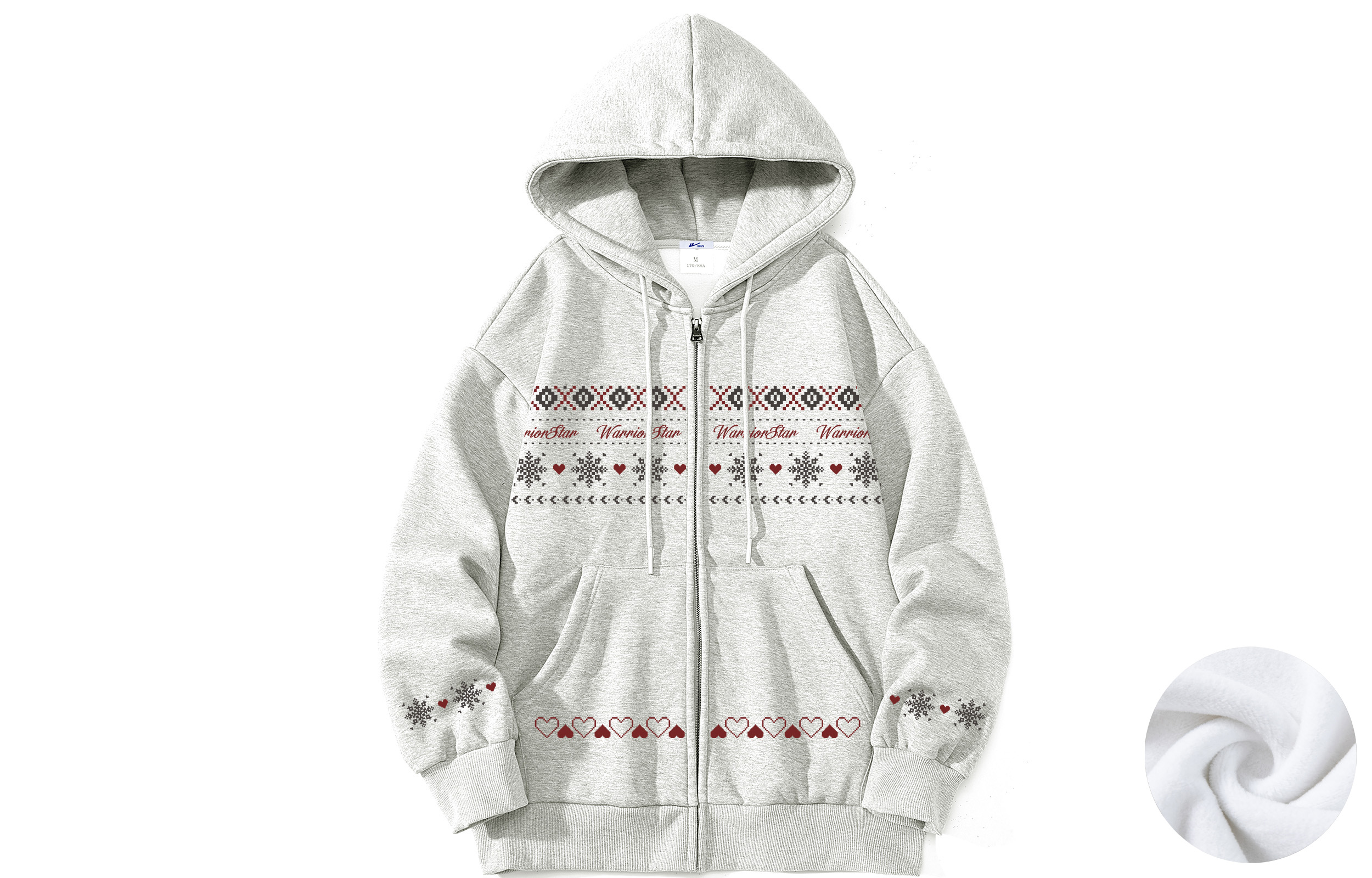 

Толстовка женская худи кардиган Moderate WARRIOR, heather серый[thickened and fleece-lined]