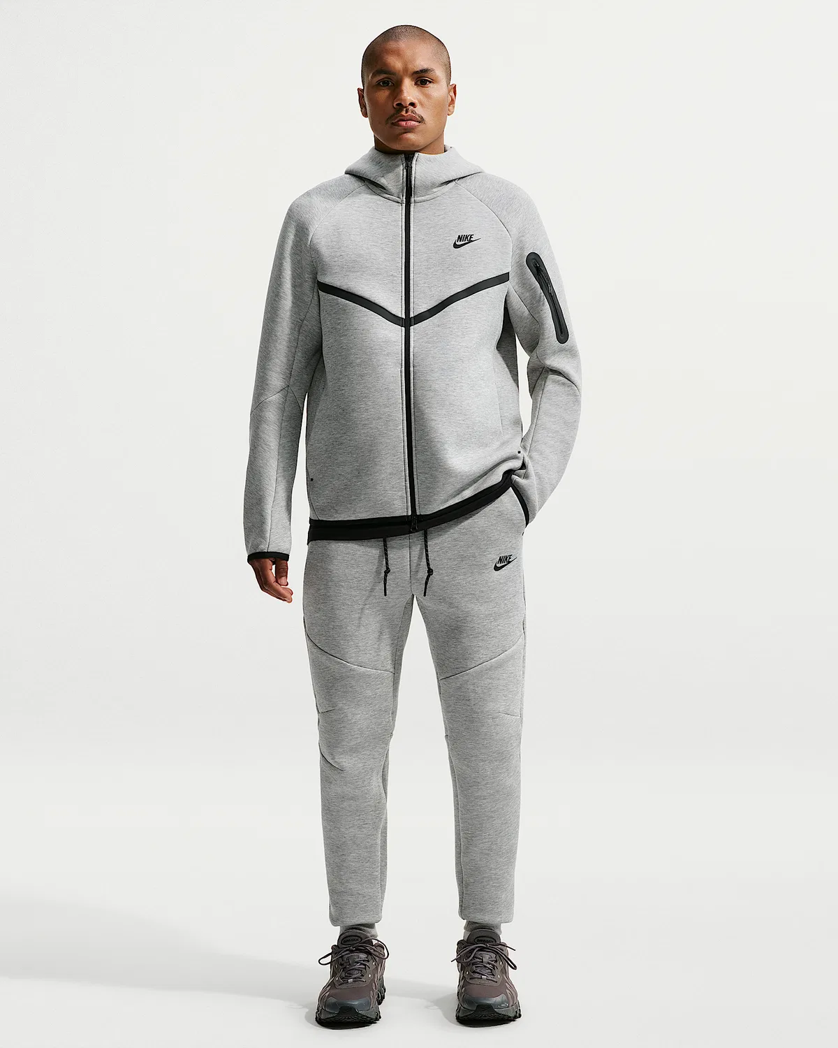 Мужские флисовые джоггеры Nike Tech, Dark Grey Heather/Black