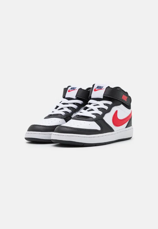 Court borough mid 2 унисекс высокие кроссовки Nike Sportswear, White/University Red/Black/Midnight Navy — фото 2