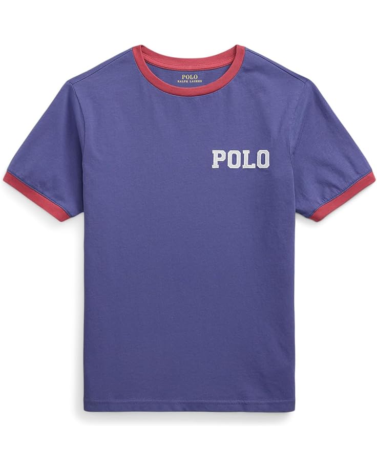 

Футболка Polo Ralph Lauren Kids Logo Cotton Jersey Ringer Tee, цвет Classic Blue