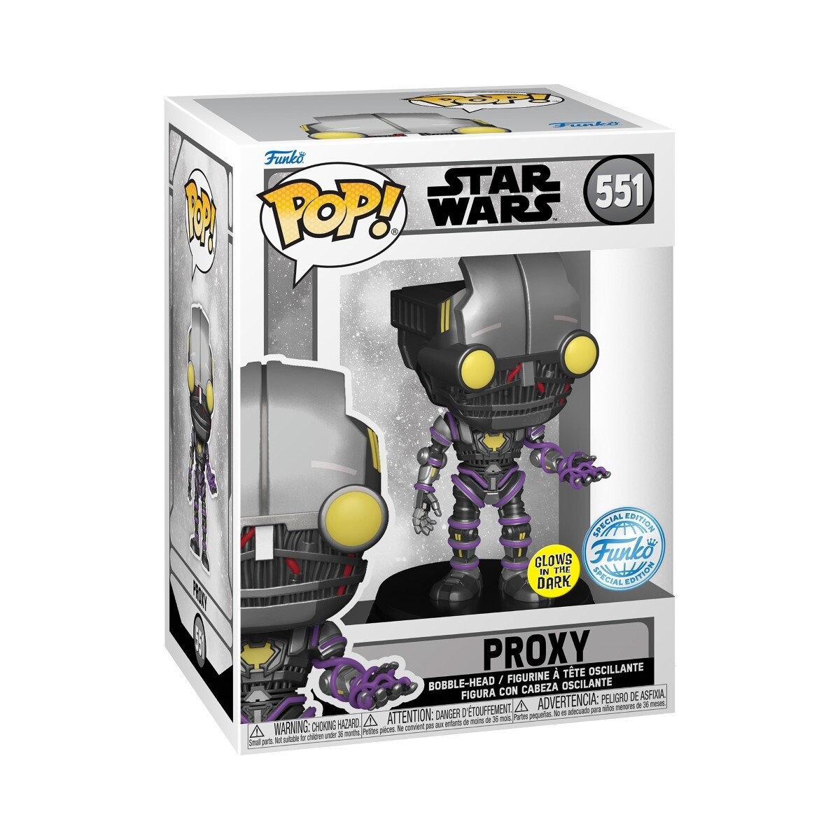 

Funko POP! Звездные войны, Коллекционная фигурка, Прокси, Свечение, 551