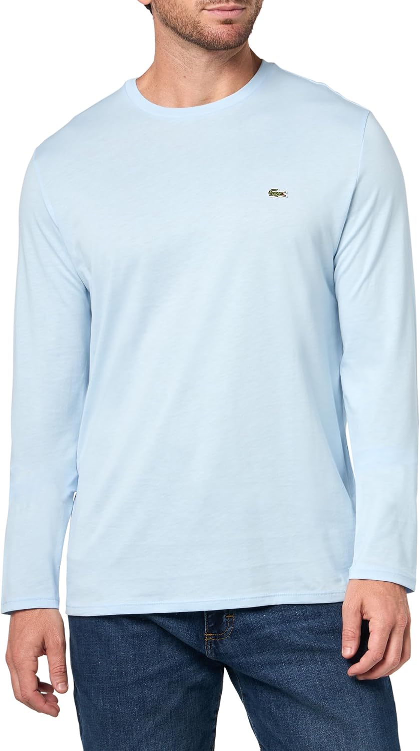 

Мужская футболка Lacoste с круглым вырезом и длинным рукавом, классическая посадка, Rill