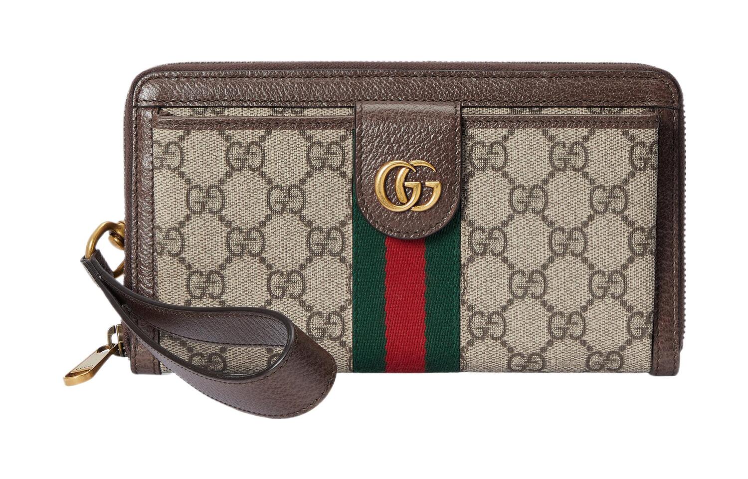 

Кожаный кошелек Ophidia Canvas With Leather Binding мужской beige & ebony GUCCI