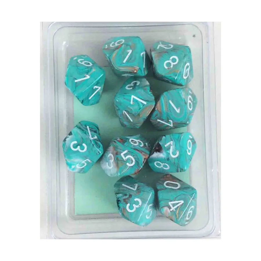 

d10 кислородно-медный с белым (10), Dice - Marbleized - d10 (Chessex)