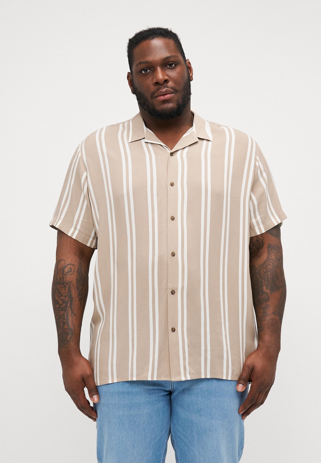 

Рубашка JJEJEFF STRIPE RESORT SHIRT Jack & Jones, бежевый