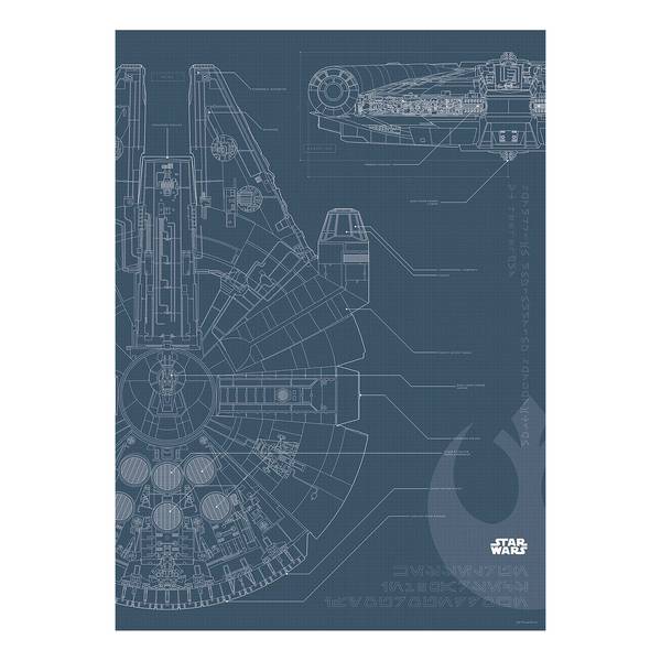 

Фреска Komar Star Wars Blueprint Falcon, разноцветный