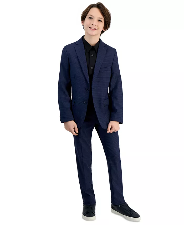 

Костюм для мальчиков Big Boys Slim-Fit в мелкую клетку Kenneth Cole Reaction, мультиколор