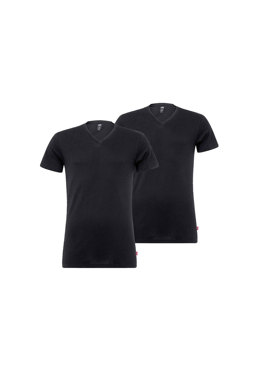 

Мужские футболки, 2 шт. – V-образный вырез, короткий рукав, однотонные Levi's, черный