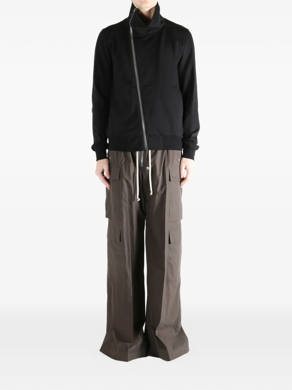 Куртка с воротником-воронкой на молнии Rick Owens, черный — фото 2
