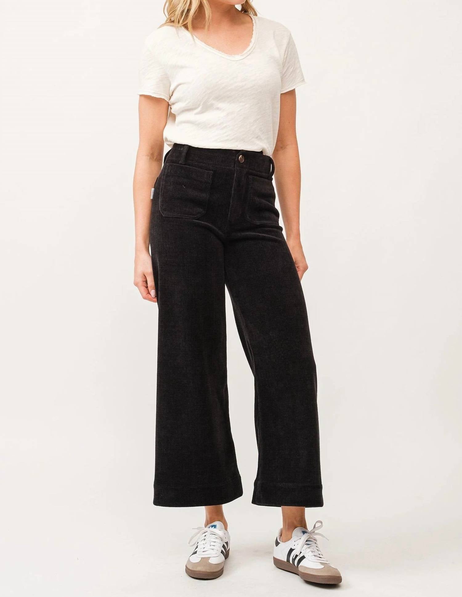 

Широкие брюки Audrey High Rise из черной синели DEAR JOHN DENIM