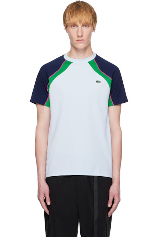 

Синяя ультрасухая теннисная футболка с цветными блоками Lacoste