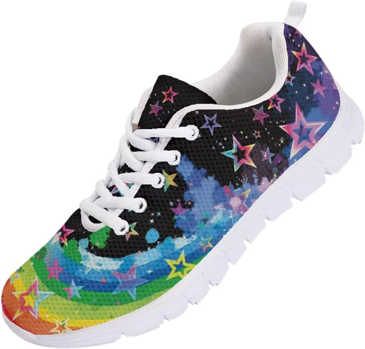 

Кроссовки с американским флагом и рисунком розы, легкие кеды для мужчин и женщин, для бега, прогулок и тенниса на 4 июля, День независимости Getelinseng, Rainbow Star Tie Dye