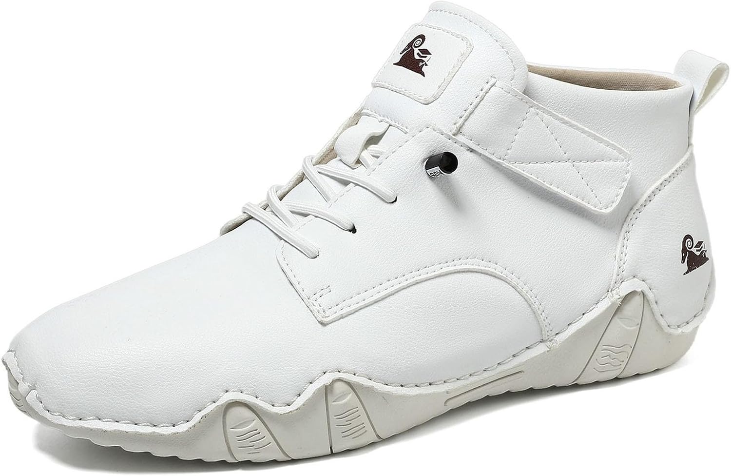 

Мужские повседневные ботинки для улицы, удобные слипоны для ходьбы, для путешествий, свиданий, с джинсами, стильные высокие кеды на щиколотку Generic, белый