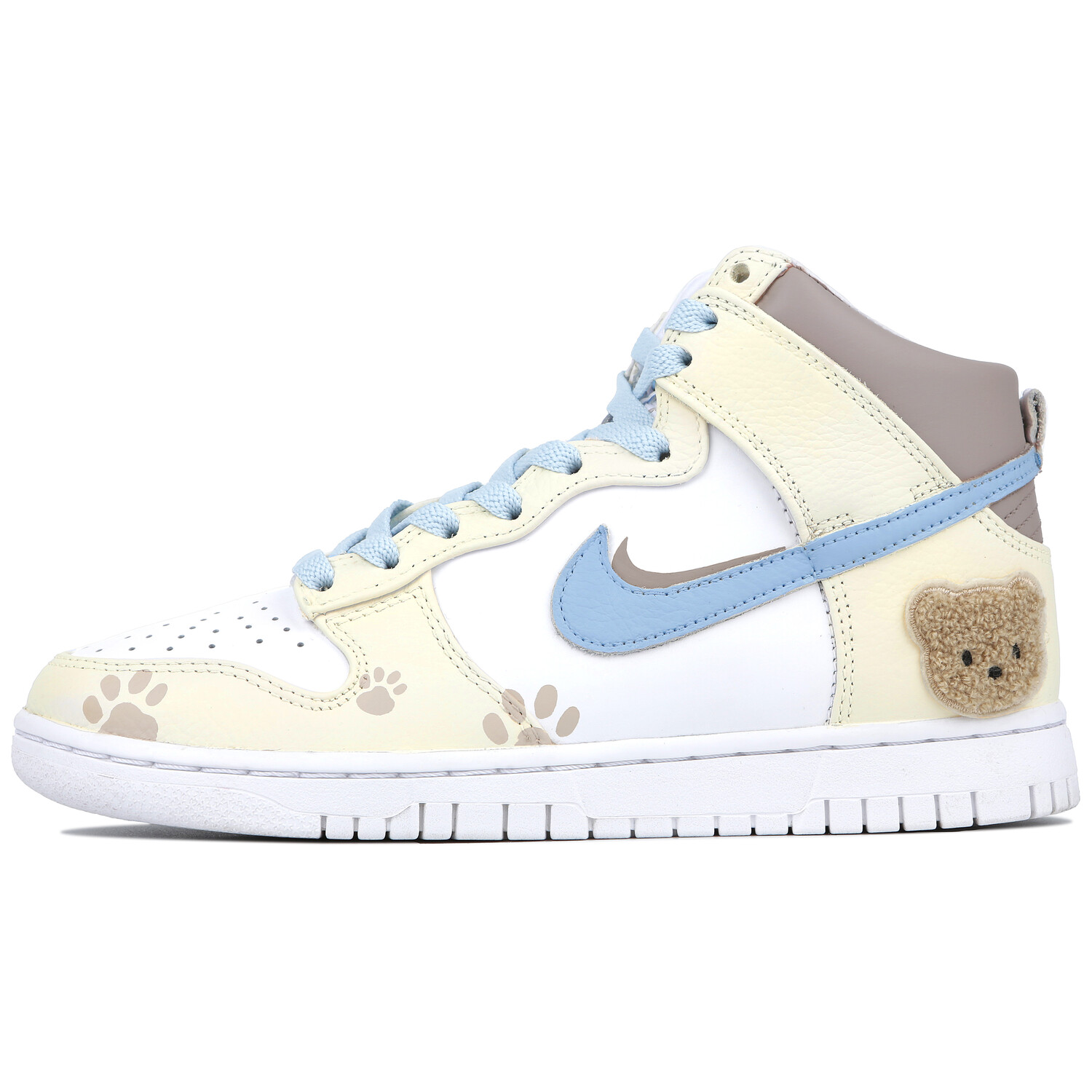 Кроссовки Nike Dunk High Skateboarding Shoes Unisex High-top White/Blue/Yellow/Brown, белый