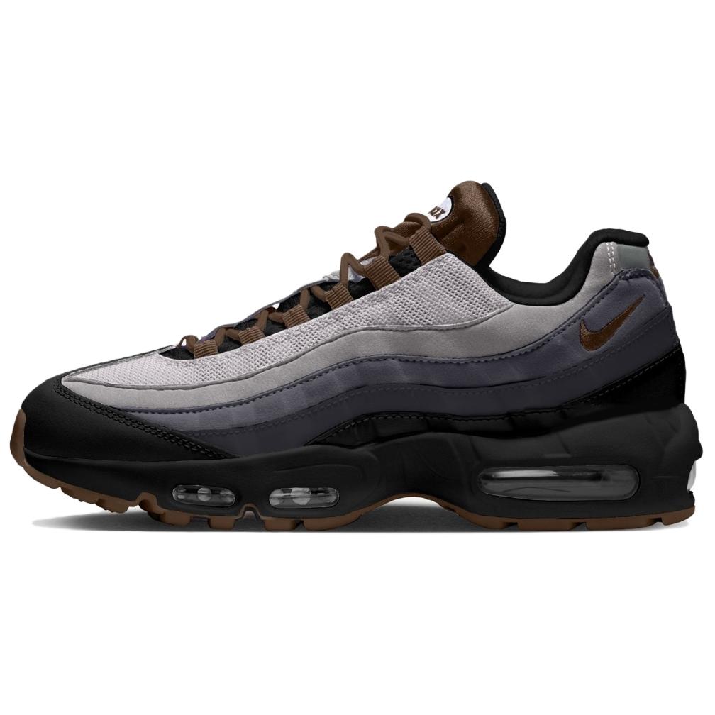 Nike Air Max 95 Abrasion Resistant Low Top Running Shoes Unisex Black Gray — фото 2