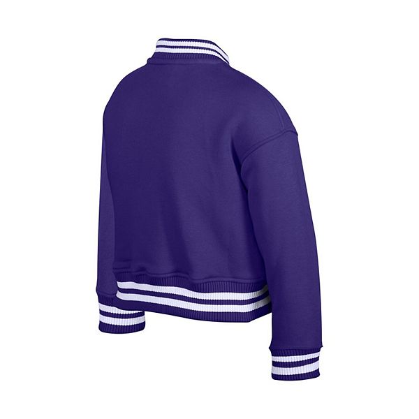 Детская фиолетовая куртка Minnesota Vikings с аппликацией из синели на молнии New Era — фото 4