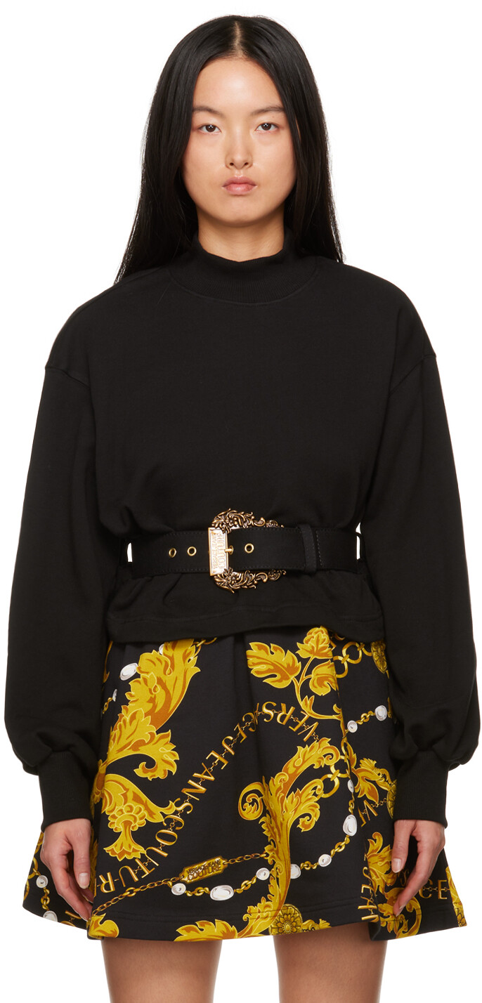 

Черный свитшот с поясом Versace Jeans Couture
