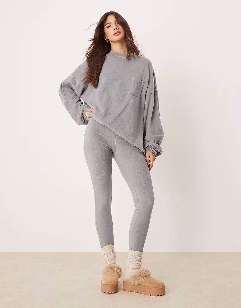 

Леггинсы из флиса ASOS DESIGN для дома, цвет «микс и подбор» светло-серый