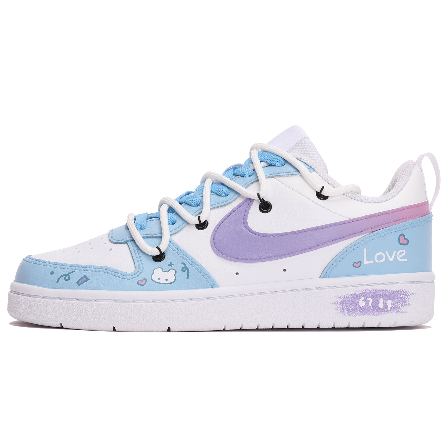 

Кроссовки Nike Court Borough Skateboard Shoes Women's Low-Top Blue White, синий/белый