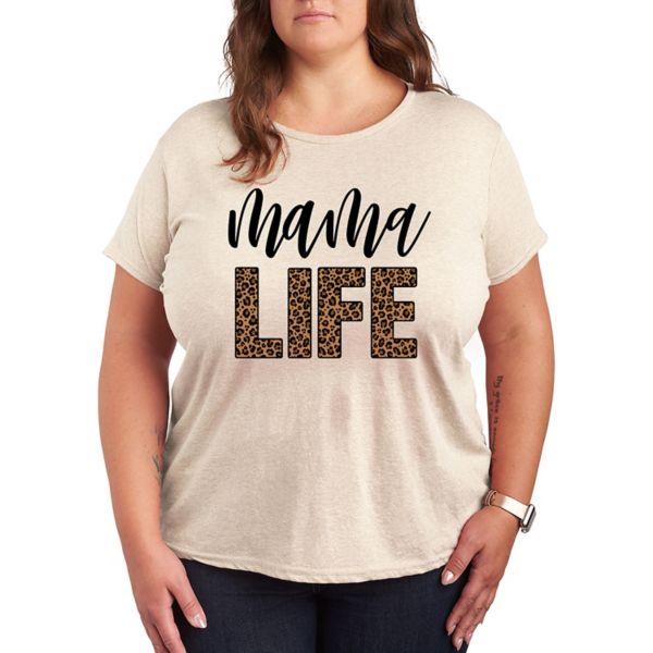 

Футболка с леопардовым принтом Plus Mama Life Unbranded, бежевый
