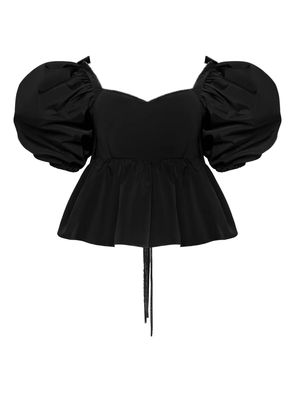 

Топ с объемными рукавами и баской ANOUKI, черный