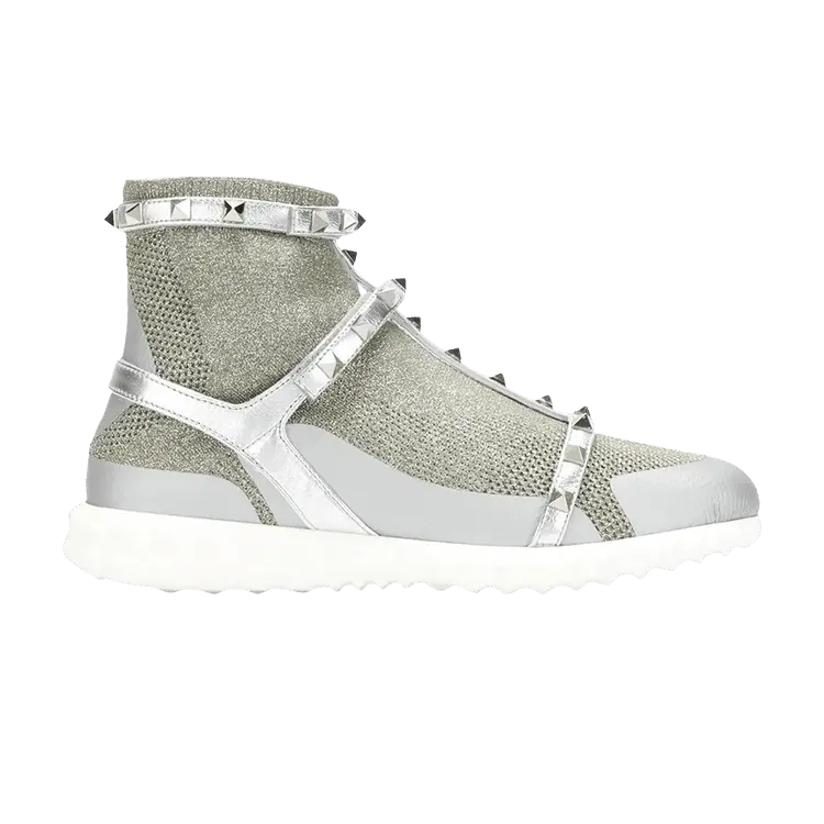 Кроссовки Valentino Valentino Wmns Rockstud Bodytech Sneaker 'Silver', серебряный