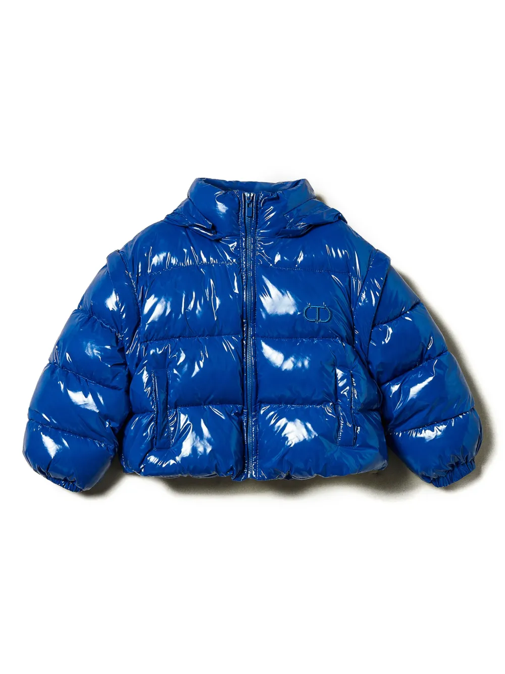 

Пуховик с вышитым логотипом TWINSET Kids, синий
