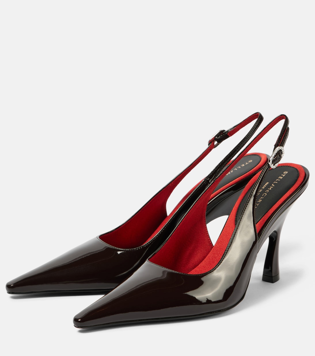 Туфли-лодочки Elsa из искусственной кожи с открытой пяткой Stella McCartney, кофе — фото 4