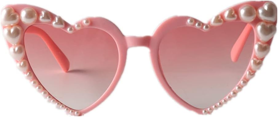 

Модные солнцезащитные очки ICARA в форме сердца с жемчужным блеском для женщин, защита от УФ-излучения, идеально подходят для путешествий и отдыха, милые и практичные, Pink Frame Pink Lens