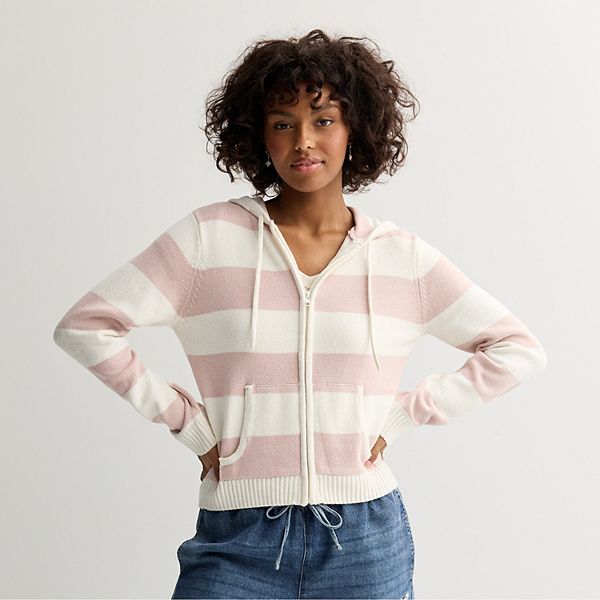 

Длинный худи на молнии для подростков Pink Republic, Cream Pink Combo