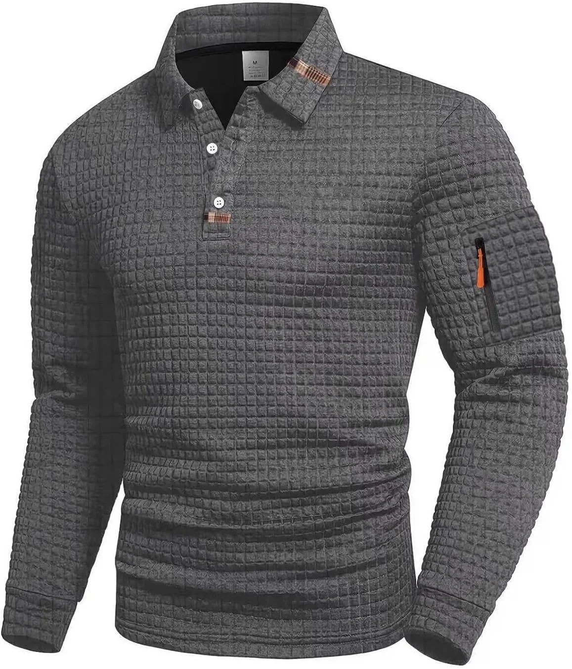 

Мужская поло с длинным рукавом, Slim Fit, с воротником