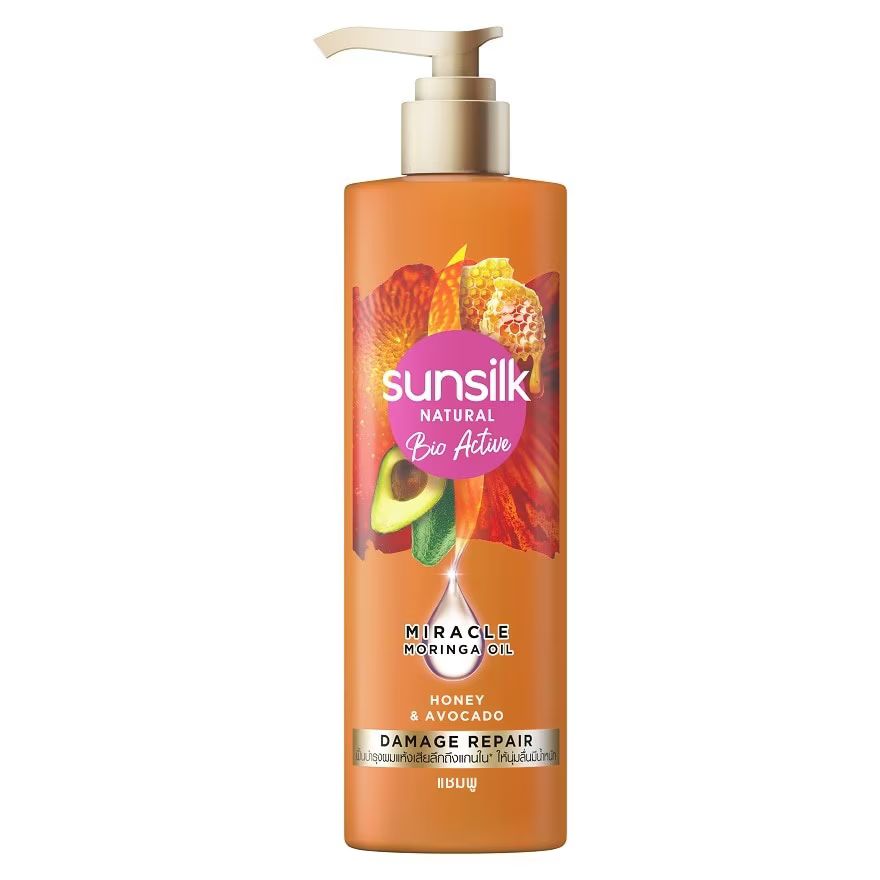 

Sunsilk Натуральный шампунь Bio Active Honey Avocado Damage Repair 380 мл. แชมพู บำรุงผม, Orange