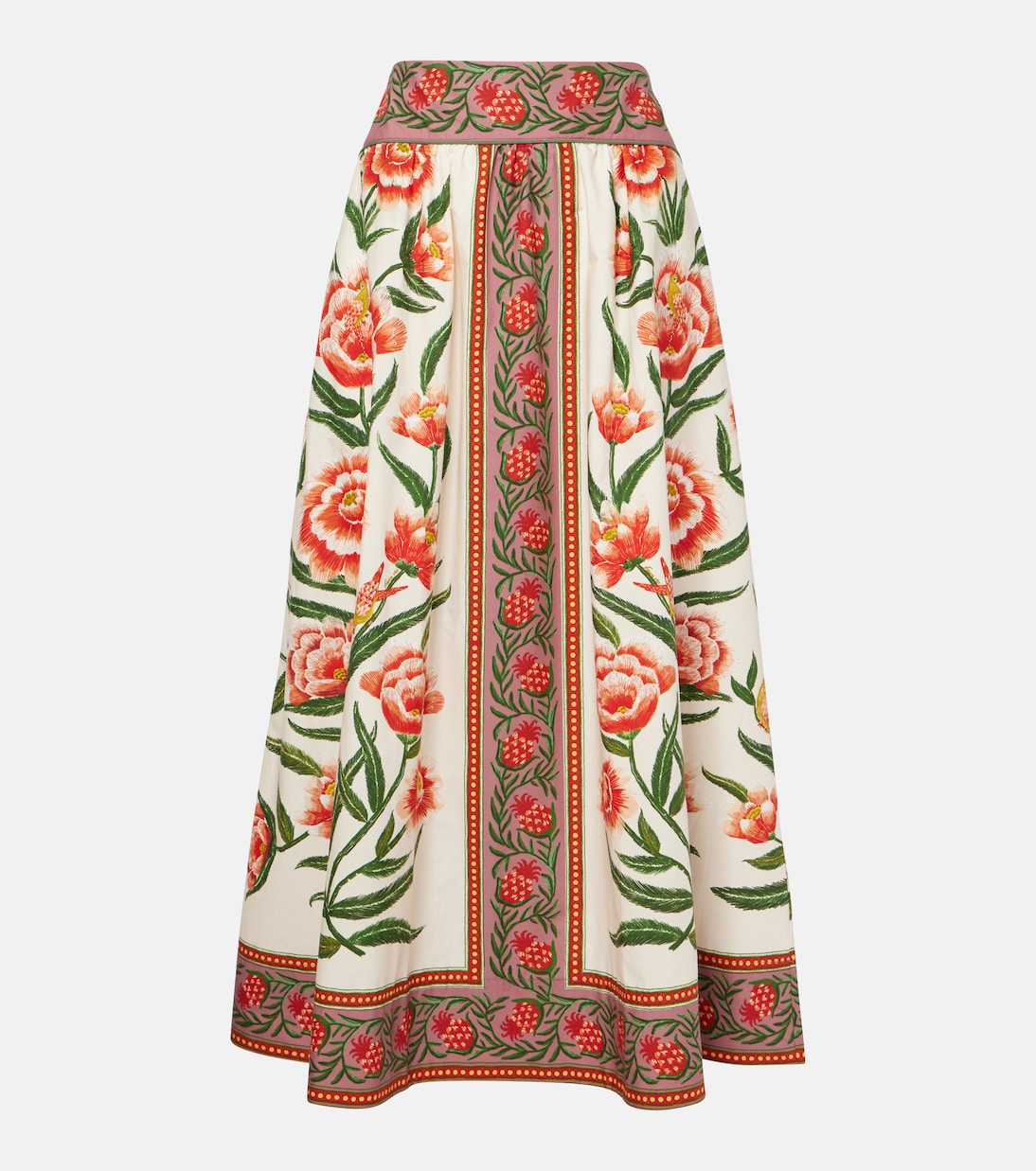 

Юбка миди из хлопка с принтом Farm Rio, Ainika Delicate Off-White