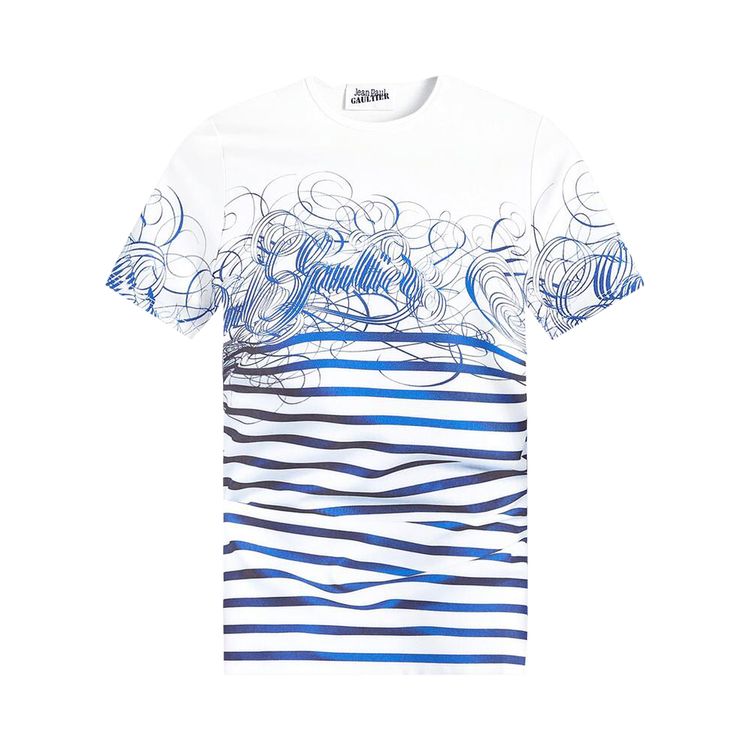 

Футболка Jean Paul Gaultier Spandex T-Shirt White/Navy, разноцветный